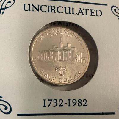 1982 GEORGE WASHINGTON UNCIRCULATED PROOF LIKE 90% SILVER HALF DOLLAR