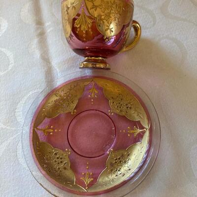 Cranberry Demitasse cup & saucer