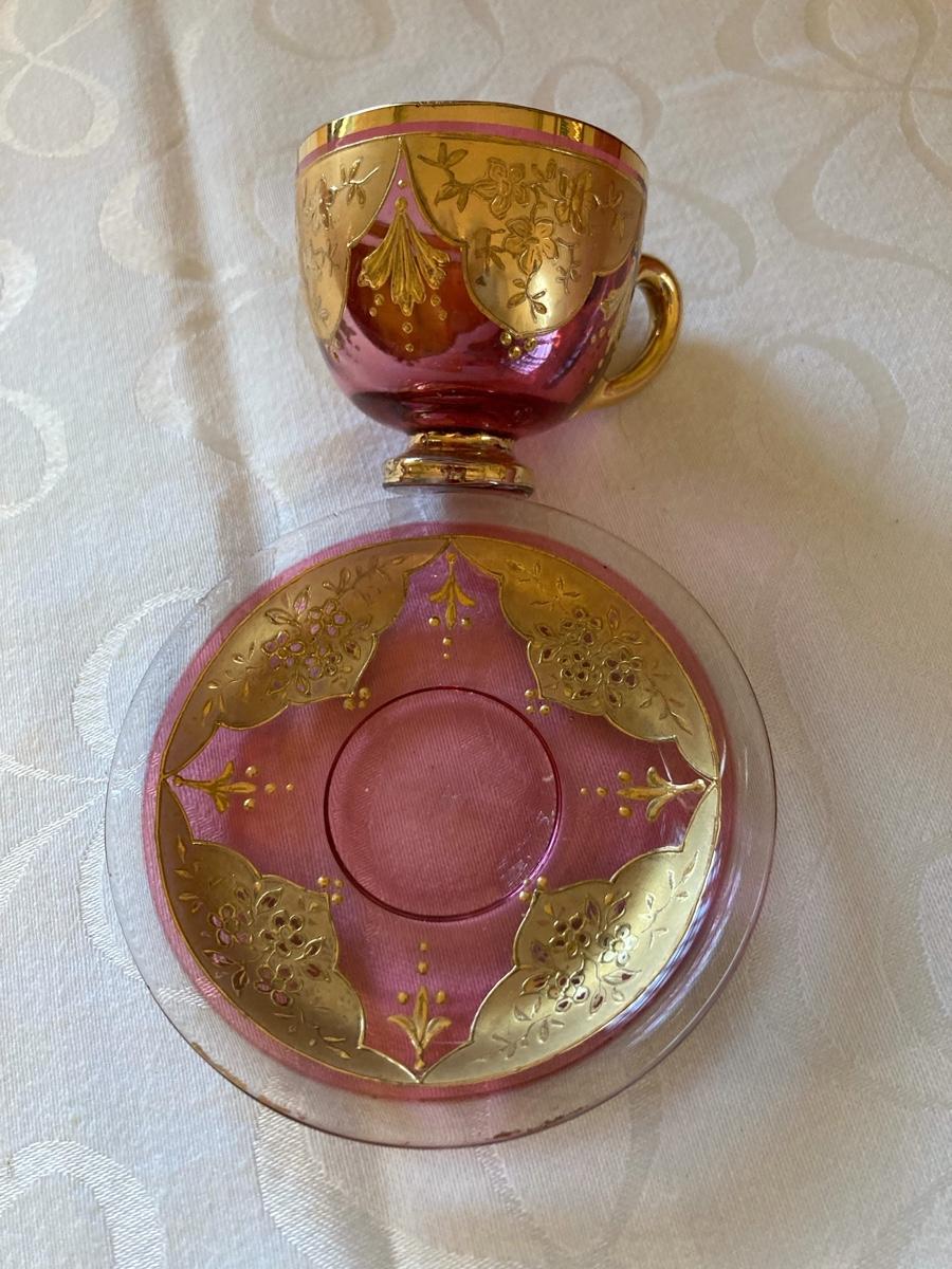 Cranberry Demitasse cup & saucer