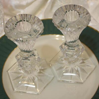 Pair Waterford Chatham 5" candle sticks - JS/LG