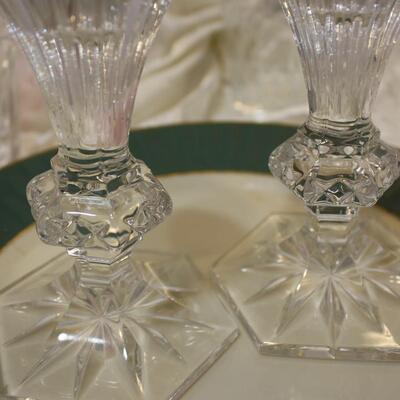 Pair Waterford Chatham 5" candle sticks - JS/LG