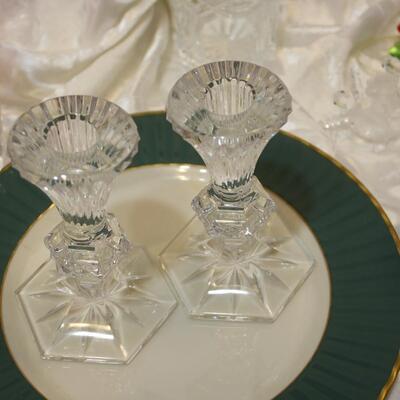 Pair Waterford Chatham 5" candle sticks - JS/LG
