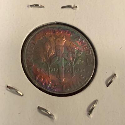 1955â€™S NATURALLY TONED UNCIRCULATED SILVER DiME 