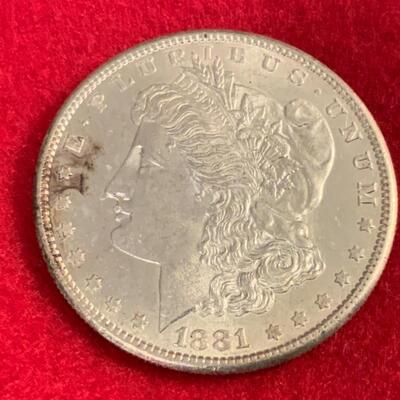  1881â€™S NEAR DMPL MORGAN 90% SILVER DOLLAR