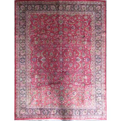 Persian mashhad Vintage Rug 13'1