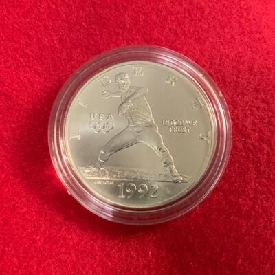  1992 D UNCIRCULATED BASEBALL OLYMPIC 90% SILVER DOLLAR