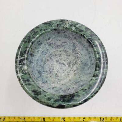 POLISHED STONE MORTAR AND PESTLE