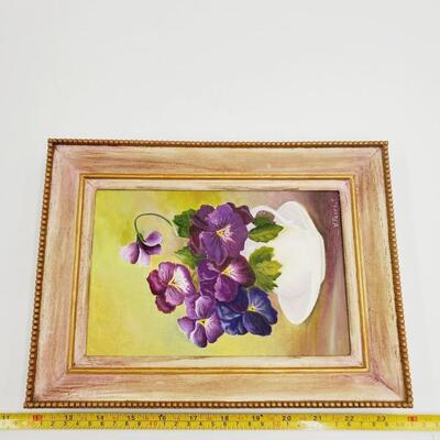 HAND PAINTED VIOLET PRINTS SET OF 2 SIGNED "V.PANCHOT"T