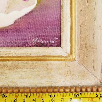 HAND PAINTED VIOLET PRINTS SET OF 2 SIGNED "V.PANCHOT"T
