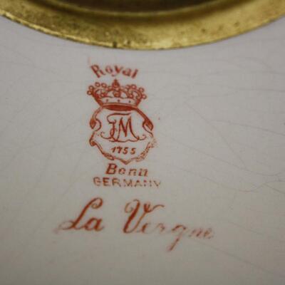 ANTIQUE ANSONIA "LA VERGNE" ROYAL BONN PORCELAIN CLOCK OPEN ESCAPEMENT