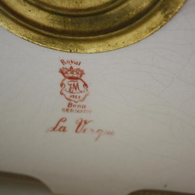 ANTIQUE ANSONIA "LA VERGNE" ROYAL BONN PORCELAIN CLOCK OPEN ESCAPEMENT