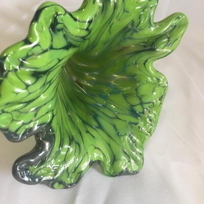 Murano Style Hand Blown Curled Horn  Bud Vase