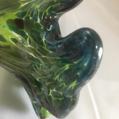 Murano Style Hand Blown Curled Horn  Bud Vase