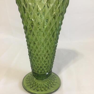 Beautiful Diamond Cut Green vase