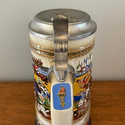 Vintage Olympic Calgary Winter Seoul Summer Games Collector Beer Steins 1988 GERZ Anheuser Busch