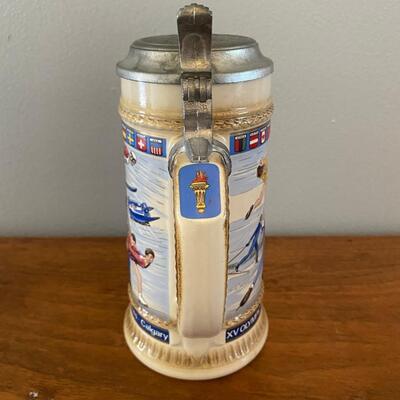 Vintage Olympic Calgary Winter Seoul Summer Games Collector Beer Steins 1988 GERZ Anheuser Busch