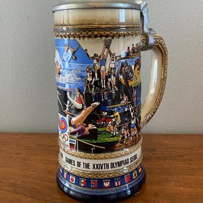 Vintage Olympic Calgary Winter Seoul Summer Games Collector Beer Steins 1988 GERZ Anheuser Busch
