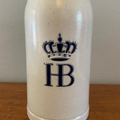 Vintage Crown HB Hofbrauhaus German Stoneware Pottery Beer Stein Mug with COA style Paper