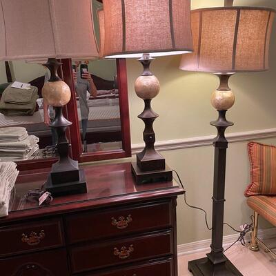 Lot 305  Set of 3 Matching Lamps