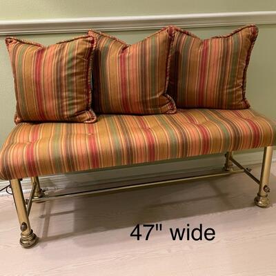 Lot 306  Upholstered Bench with Pillows