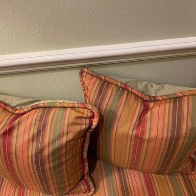 Lot 306  Upholstered Bench with Pillows