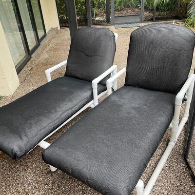 Lot 307  Pair of PVC Outdoor Chaise Chairs