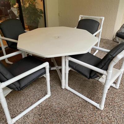 Lot 308  PVC Outdoir Dining Table with 4 Chairs