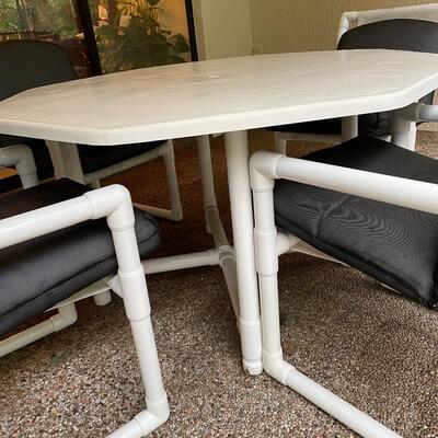 Lot 308  PVC Outdoir Dining Table with 4 Chairs
