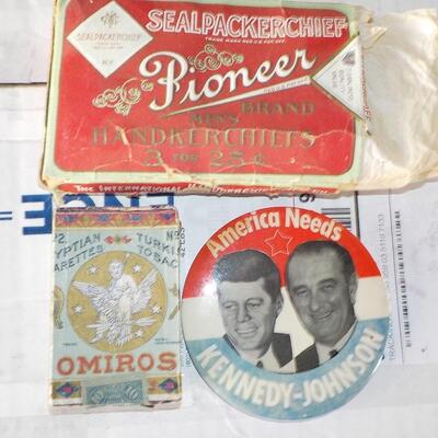Vintage 1900's, handkerchief, tobacco , real Kennedy & Johnson.