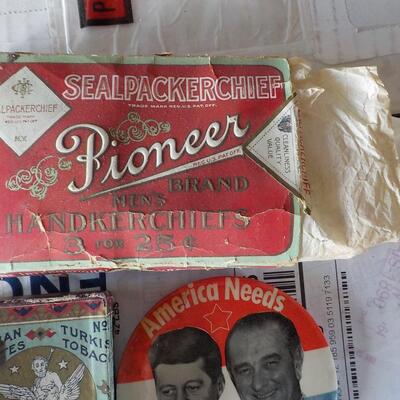 Vintage 1900's, handkerchief, tobacco , real Kennedy & Johnson.