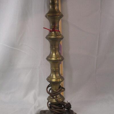 Lot 2 - Metal Candlestick Lamp w/shade LOCAL PICK UP ONLY