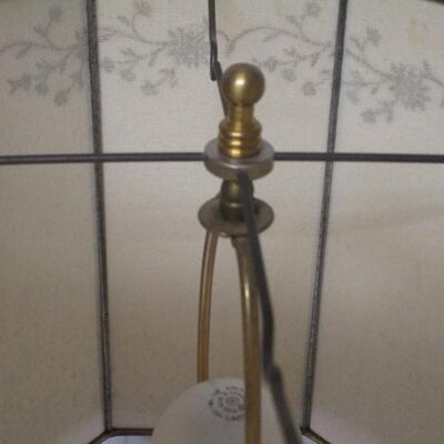 Lot 2 - Metal Candlestick Lamp w/shade LOCAL PICK UP ONLY