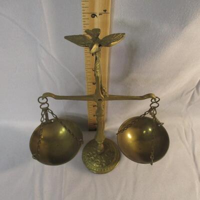 Lot 14 - Brass Scale with Bird Finial