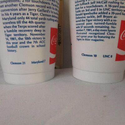 Lot 24 - (6) Plastic Coke Clemson Tigers Cups