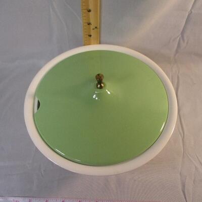 Lot 26 - Green and White Ceramic Serving Dish