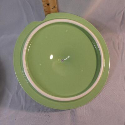 Lot 26 - Green and White Ceramic Serving Dish