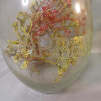 Lot 29 - (2) Glass Egg Shaped Containers