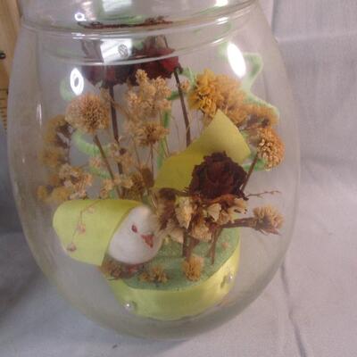Lot 29 - (2) Glass Egg Shaped Containers