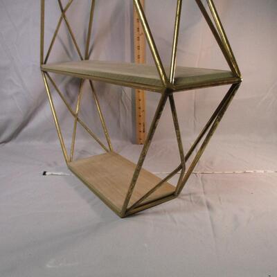 Lot 36 - Wood and Metal Hexagon Wall Shelf