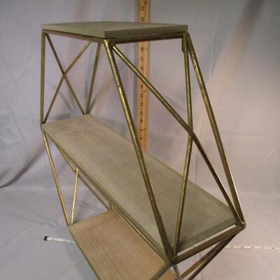 Lot 36 - Wood and Metal Hexagon Wall Shelf