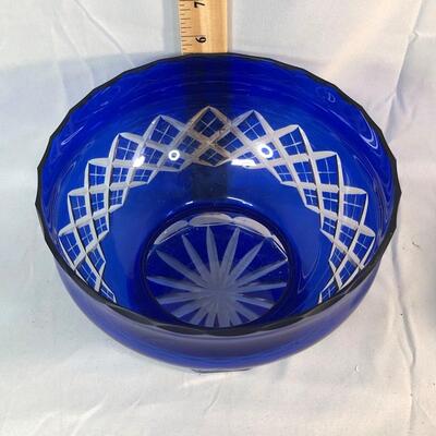 Lot 39 - Cut Through Cobalt Blue Bowl