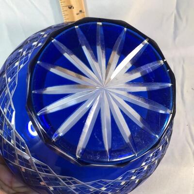 Lot 39 - Cut Through Cobalt Blue Bowl