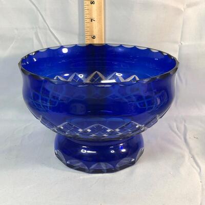 Lot 39 - Cut Through Cobalt Blue Bowl