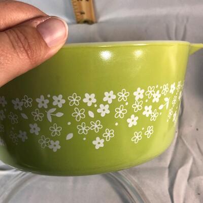 Lot 43 - Pyrex Happy Daisy Lime Green Covered Casserole