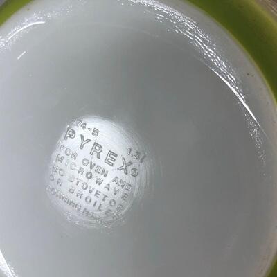 Lot 43 - Pyrex Happy Daisy Lime Green Covered Casserole