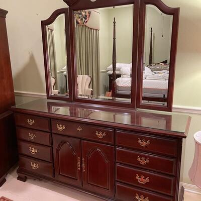Lot 320  Triple Dresser with Mirror