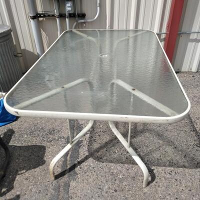 LOT 21 GLASS TOP PATIO TABLE 