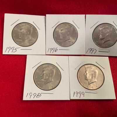  5 KENNEDY UNCIRCULATED HALF DOLLAR S MINT 