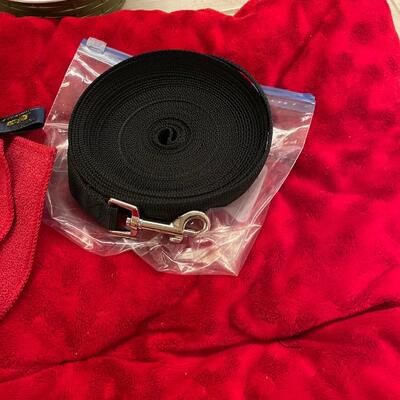 Lot 374  Dog Misc with Red Bed