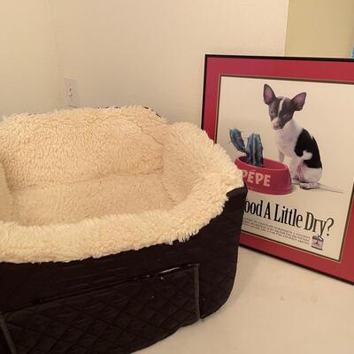 Lot 379  Dog Bed and Framed Poster